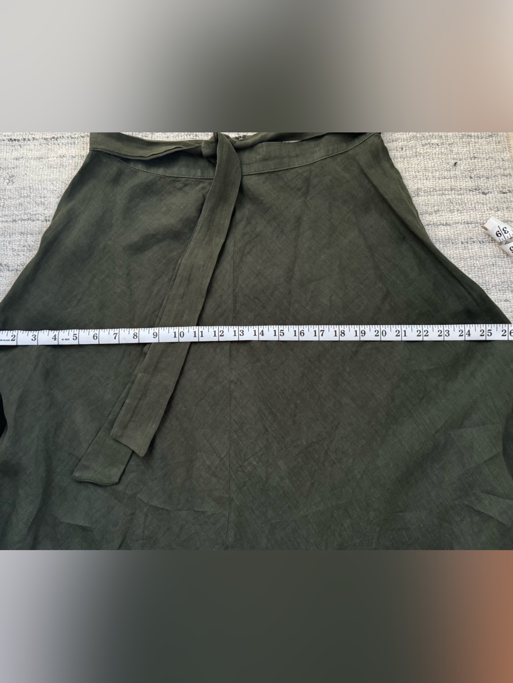 Velvet by Graham & Spencer Hunter Green Midi Wrap Linen Skirt - Picture 15 of 16